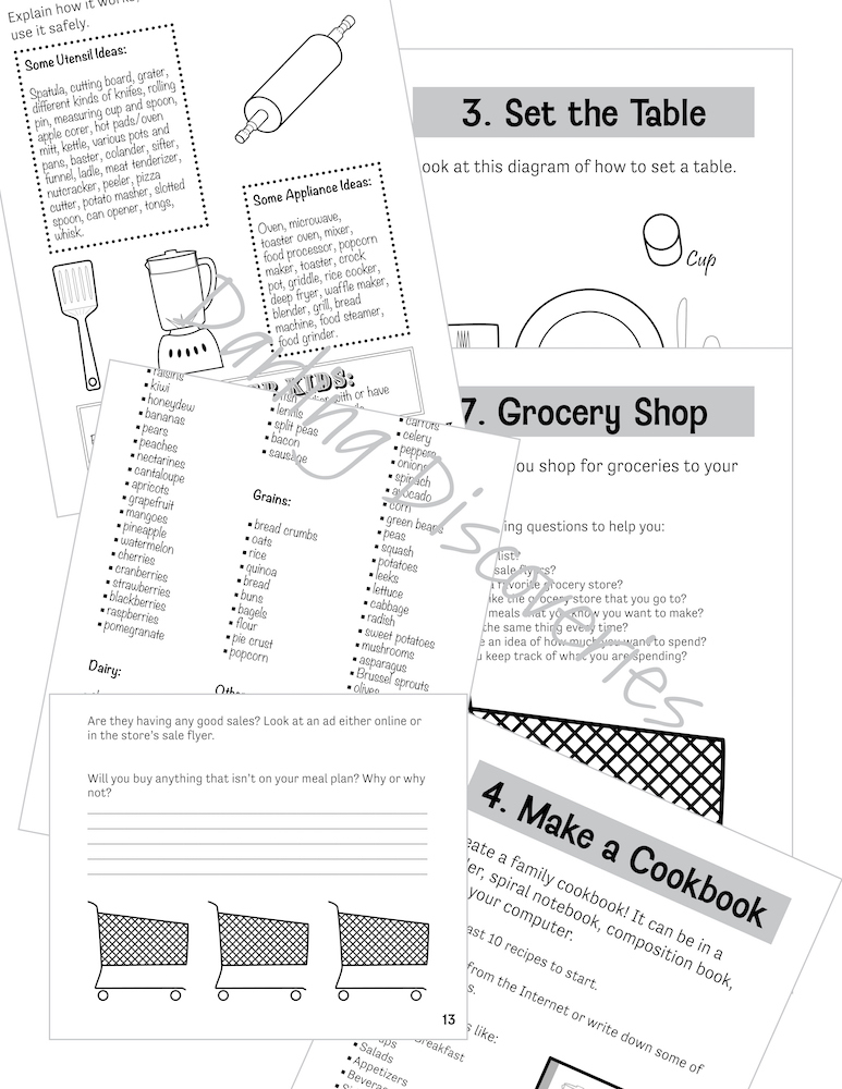 Printable Cooking Activities For Kids