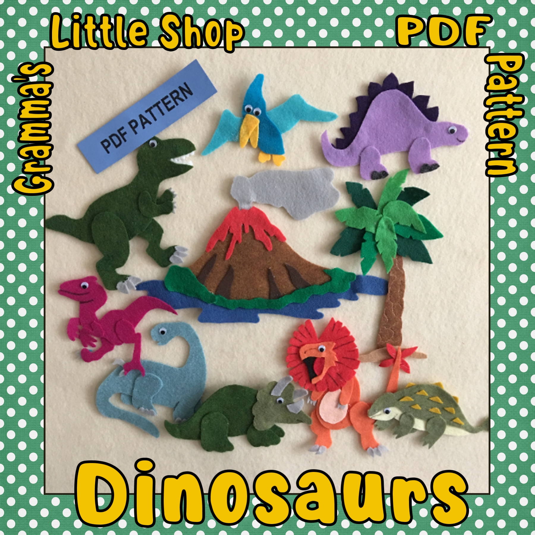 Dinos Felt Animals PDF Pattern