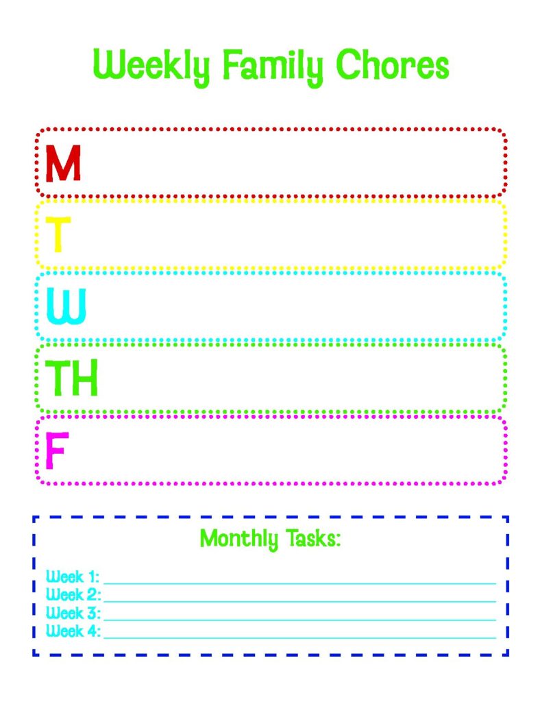Weekly Family Chore Chart | Teaching in the Home