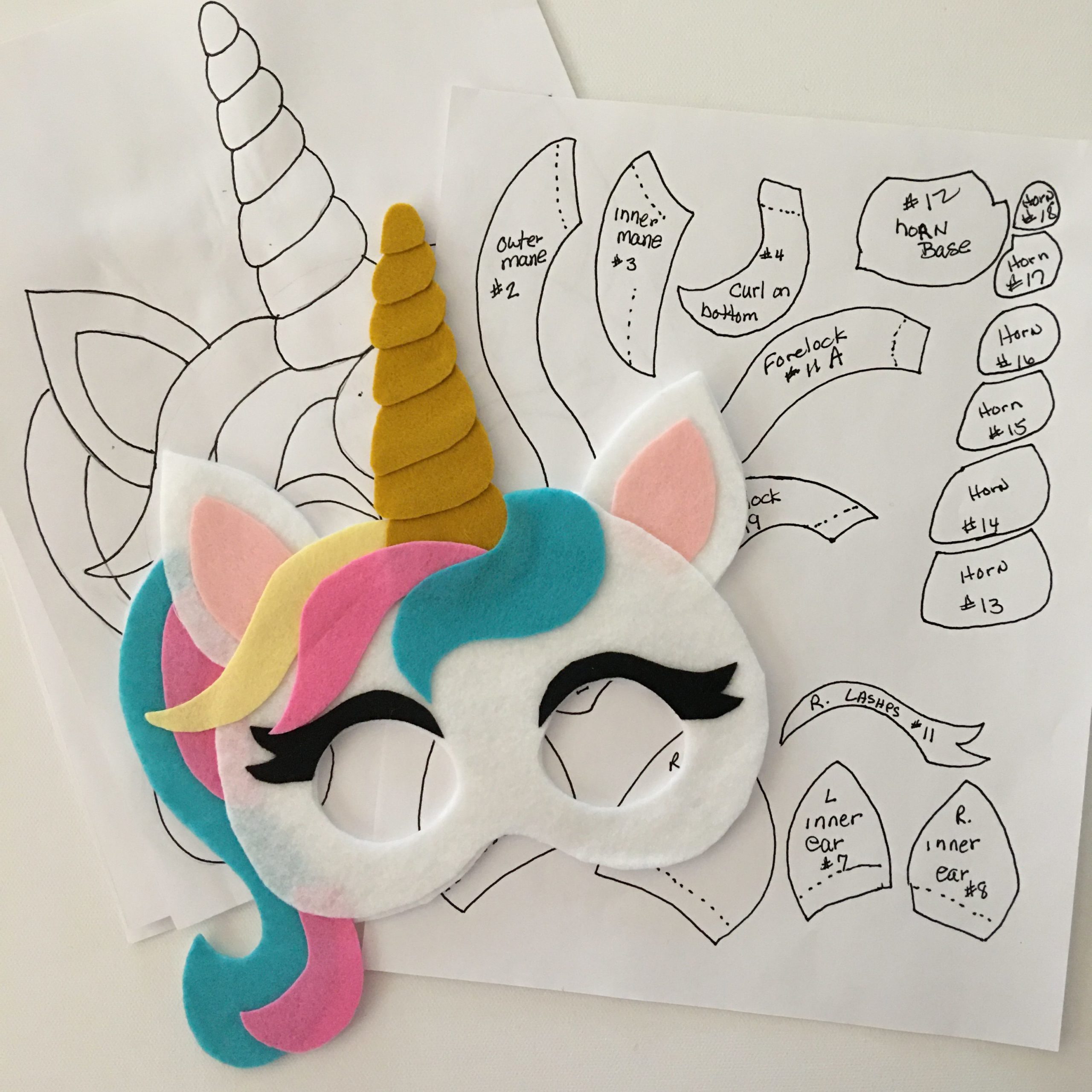 Unicorn Mask Pattern Pdf Downloadable Pattern Only Teaching In The Home