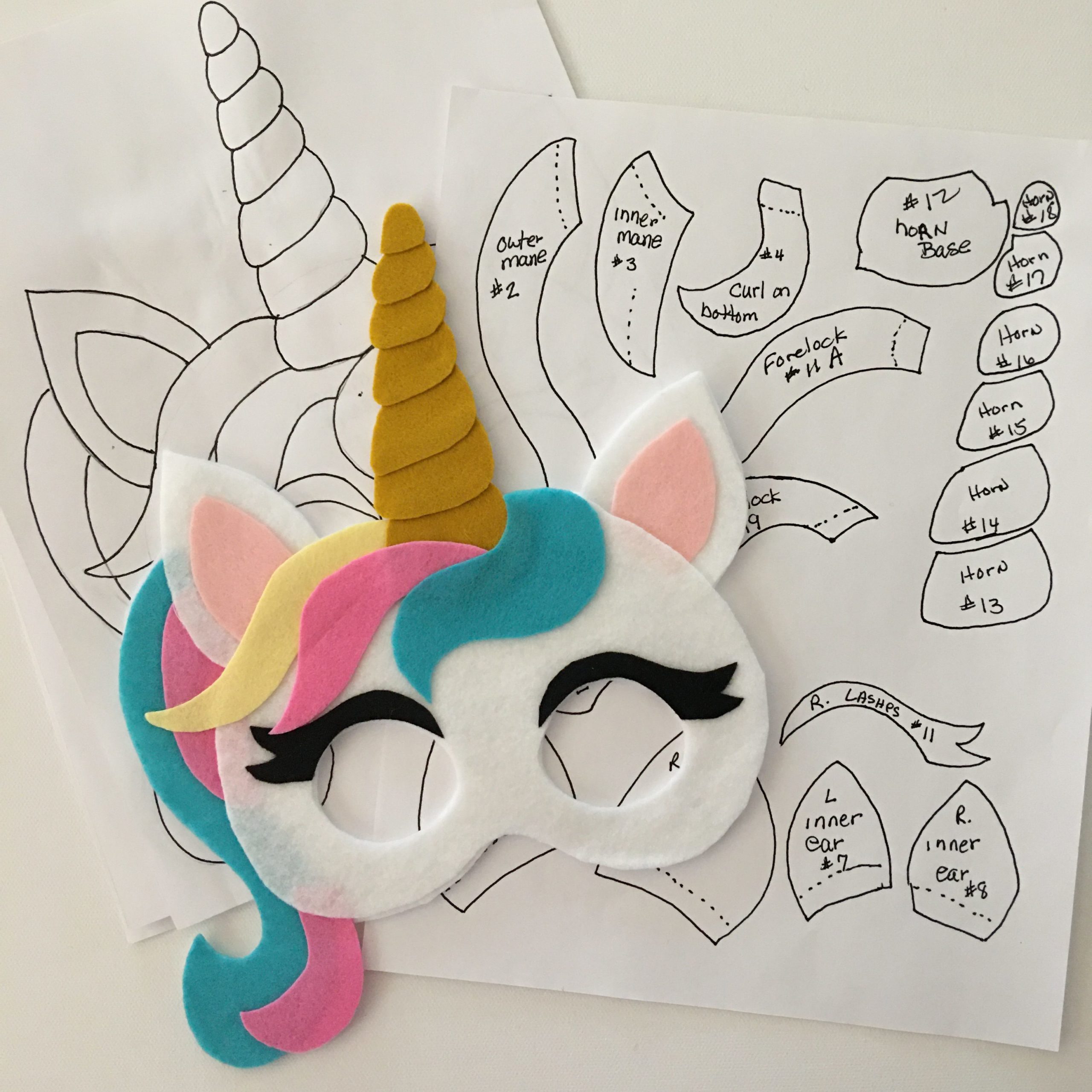 Unicorn Mask Pattern PDF Downloadable Pattern Only Teaching In The Home